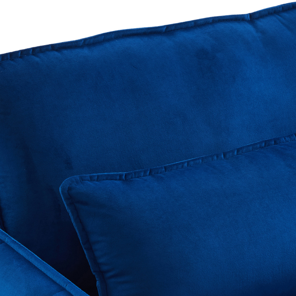 Living and Home Blue Fleece Fabric Armchair with Cushions Image 3