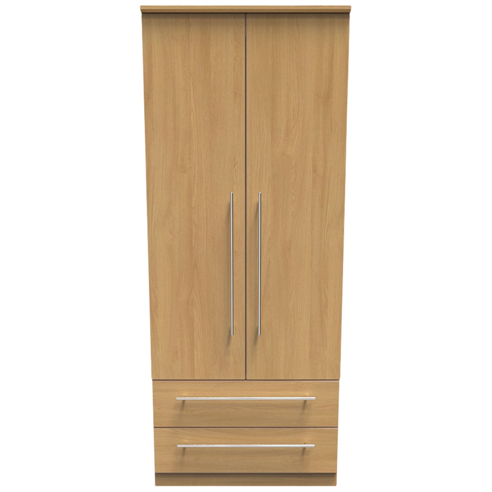 Crowndale Sherwood 2 Door 2 Drawer Oak Double Wardrobe Image 2