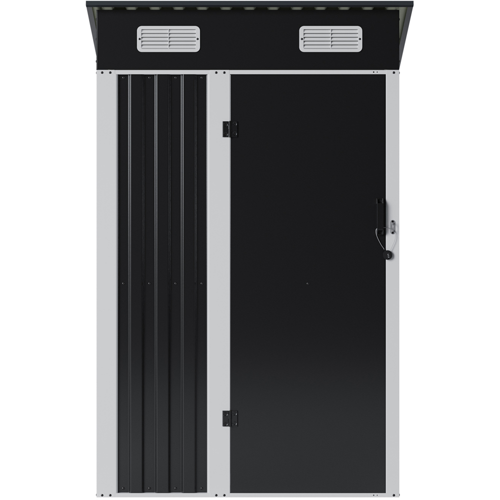 Living and Home 4 x 3ft Black Pent Quick Assembly Metal Garden Storage Shed Image 1