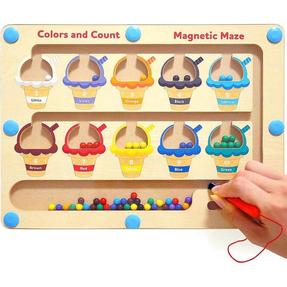 Dyzi Kids Magnetic Colourful Number Maze Play Set Image 2