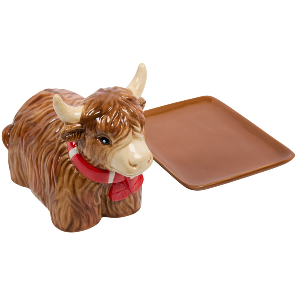 Highland Cow Shaped Butter Dish Brown Image 5