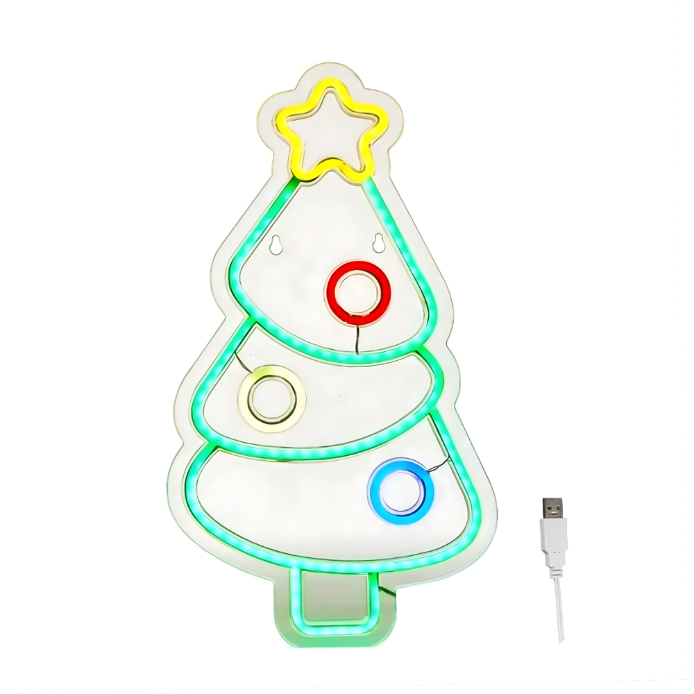 Samuel Alexander Multicolour LED Light Up Christmas Bauble Tree Neon Sign 40cm Image 9