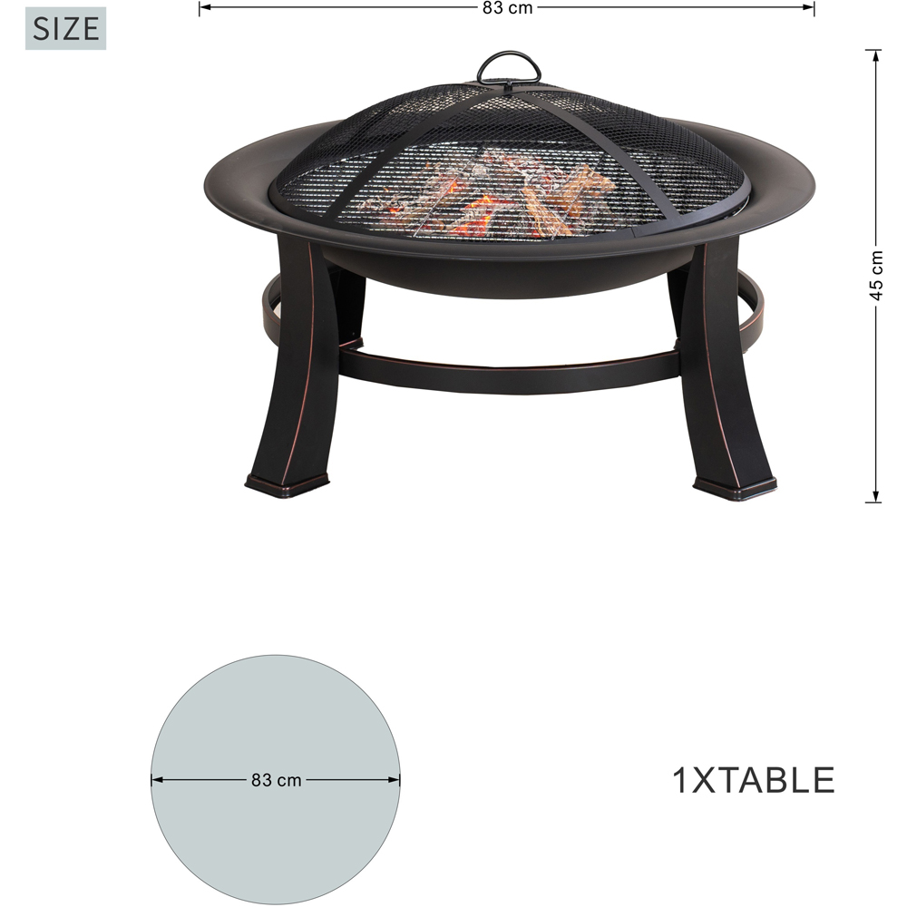 Direct Wicker Black Round Fire Pit Bowl with Full Accessory Kit 83cm Image 7