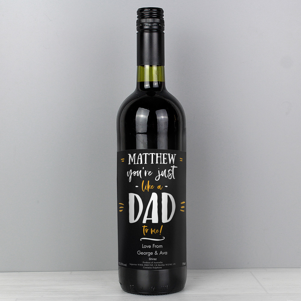 Personalised Memento Company Personalised Like A Dad To Me Red Wine Image 2
