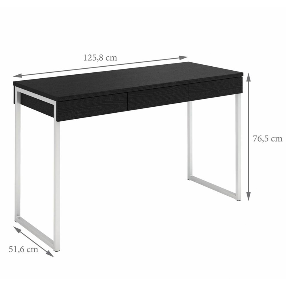 Florence Function Plus 3 Drawer Desk Black Image 9