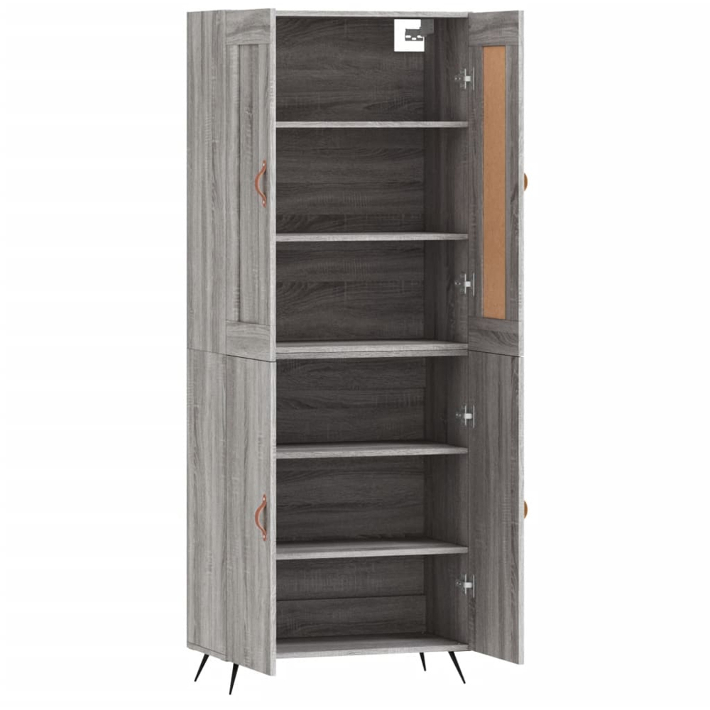 vidaXL 4 Door Grey Sonoma Highboard Image 4