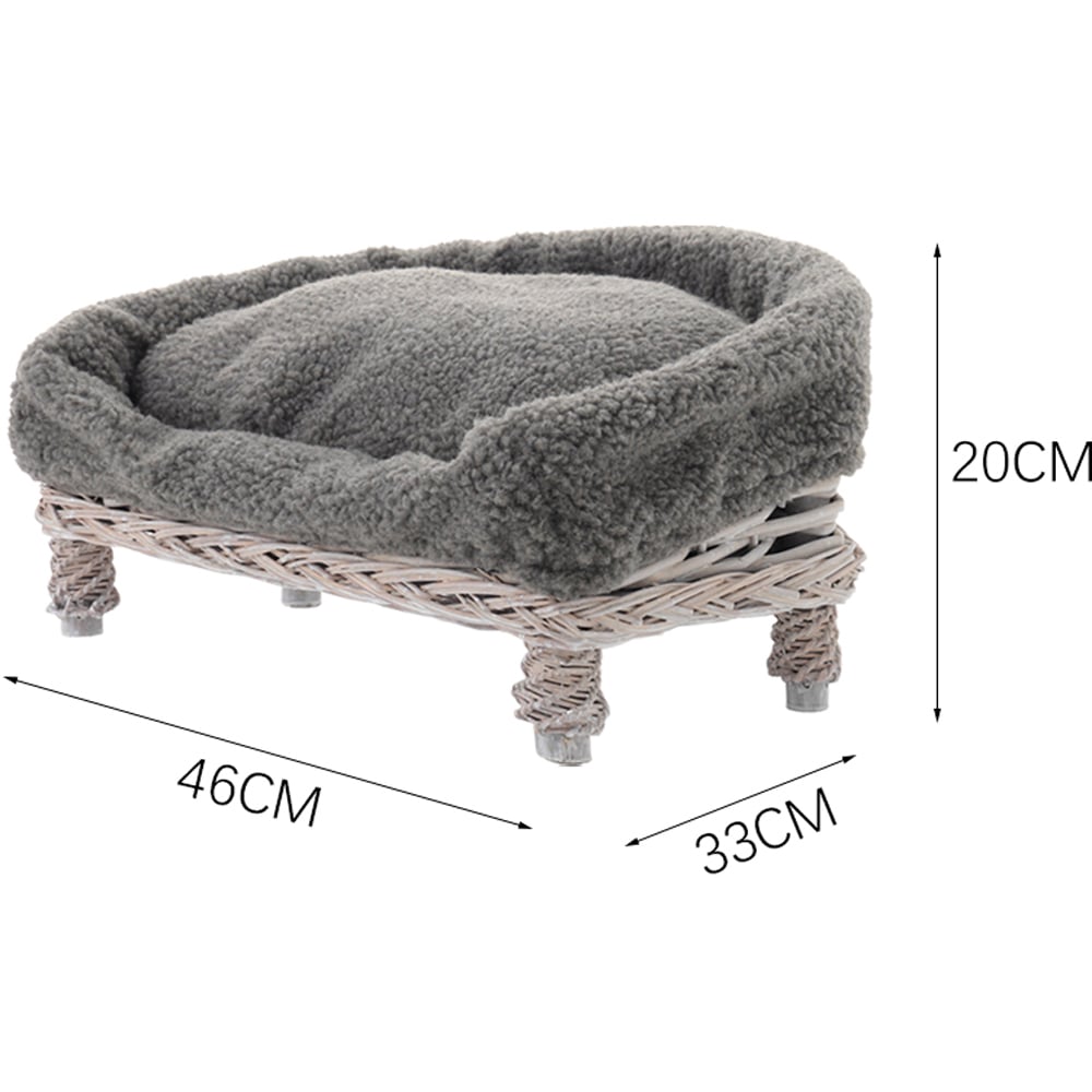 H&O Direct Raised Pet Bed with Woven Rattan Frame Image 5