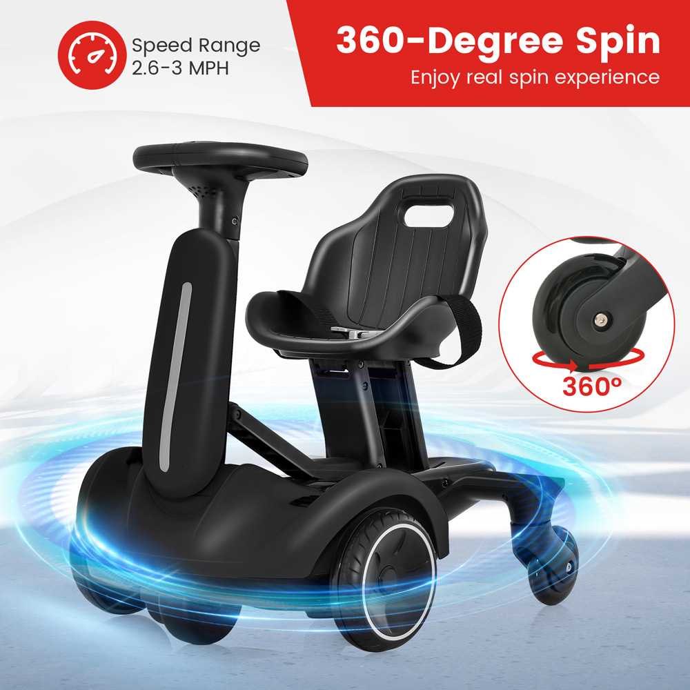 Costway Black Electric Ride On Drift Car 6V Image 8