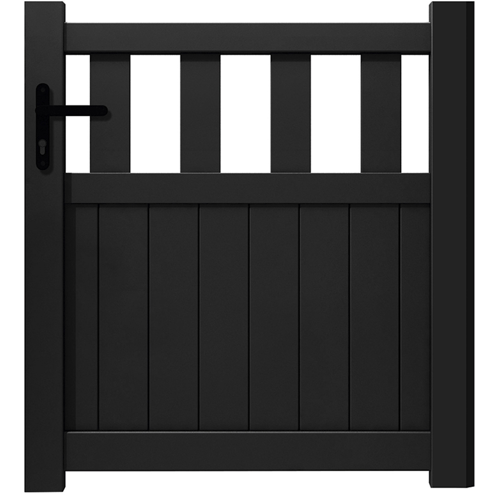 Readymade Gates Black Aluminium Vertical Mix Infill Pedestrian Gate 1000 x 1000mm Image 1