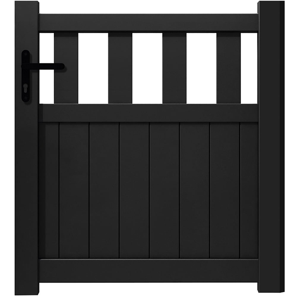 Readymade Gates Black Aluminium Vertical Mix Infill Pedestrian Gate 1000 x 1100mm Image 1