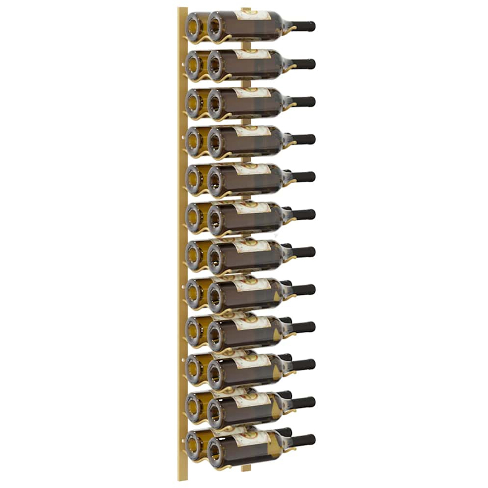 vidaXL 24 Bottle Gold Wall Mounted Wine Rack Set of 2 Image 3