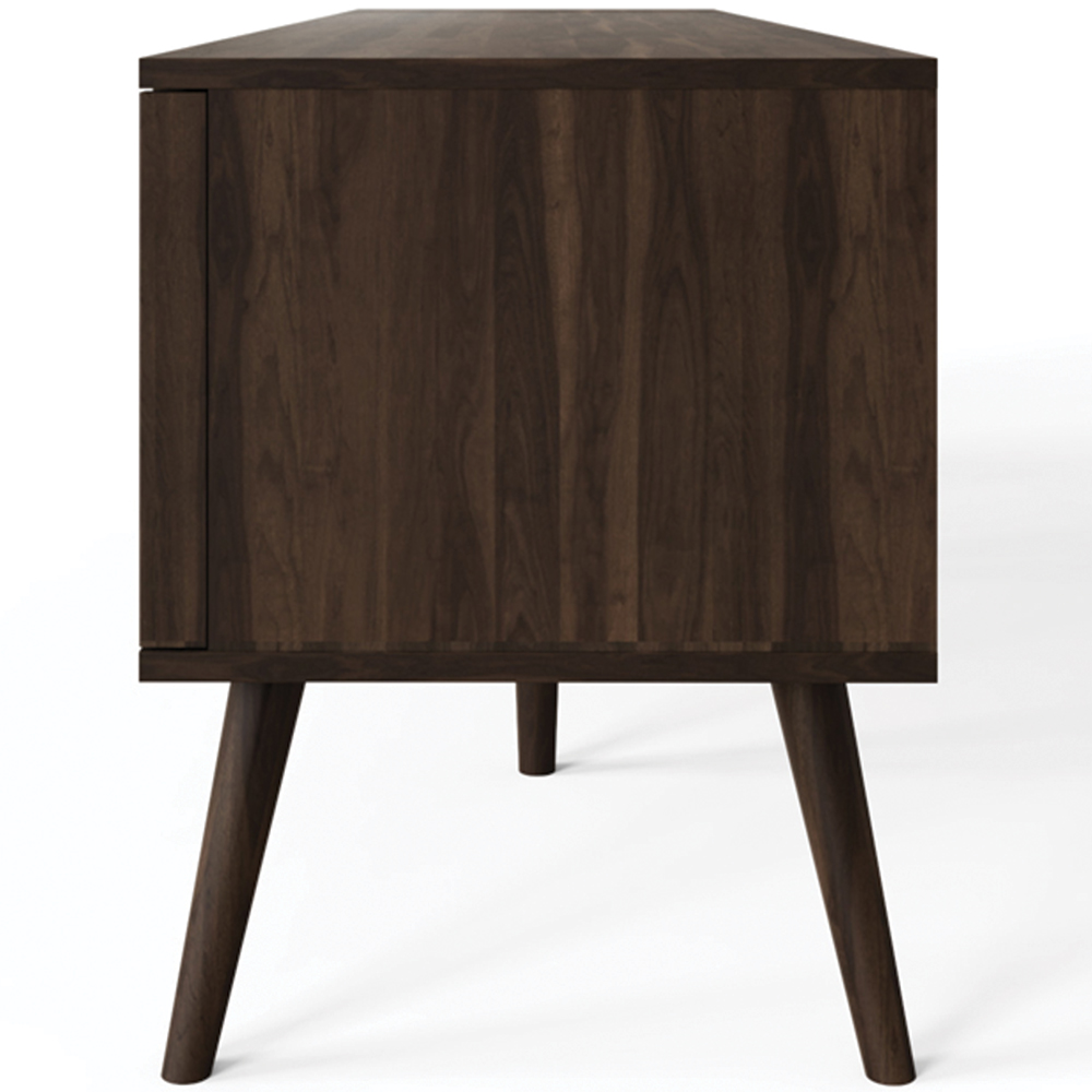 GFW Rowan 2 Door 2 Shelf Walnut Slatted TV Unit Image 5