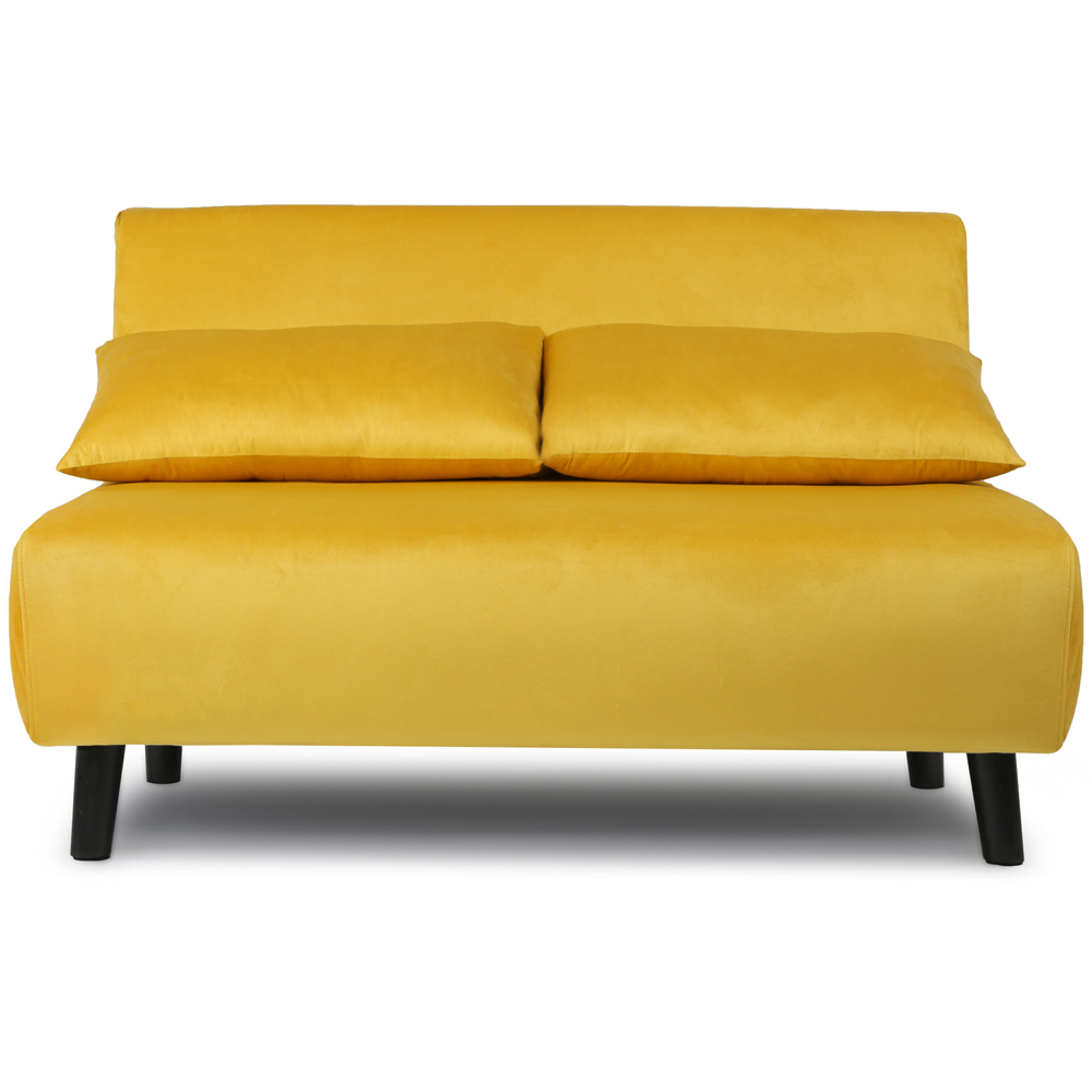 Aurora 2 Seater Yellow Velvet Sofa Bed Image 3