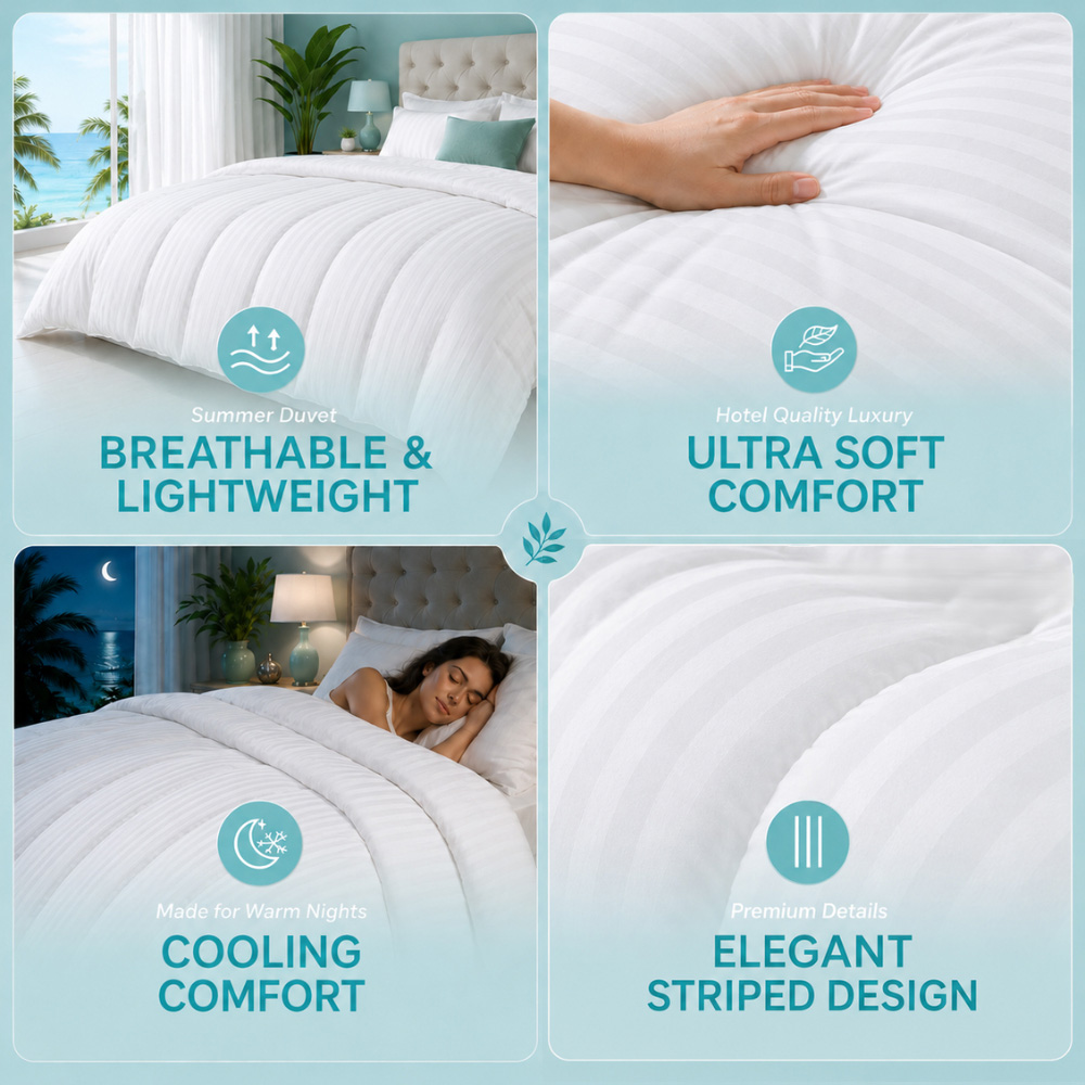 MHG Living King Size Summer Ultra Lightweight Hollowfibre Duvet 1 Tog Image 4