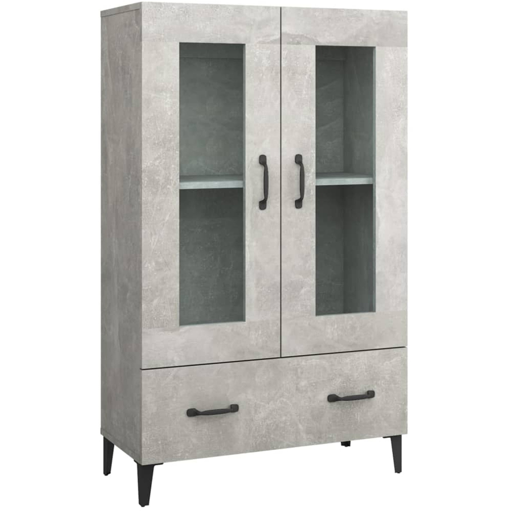 vidaXL 2 Door Single Drawer Concrete Grey Highboard Image 2