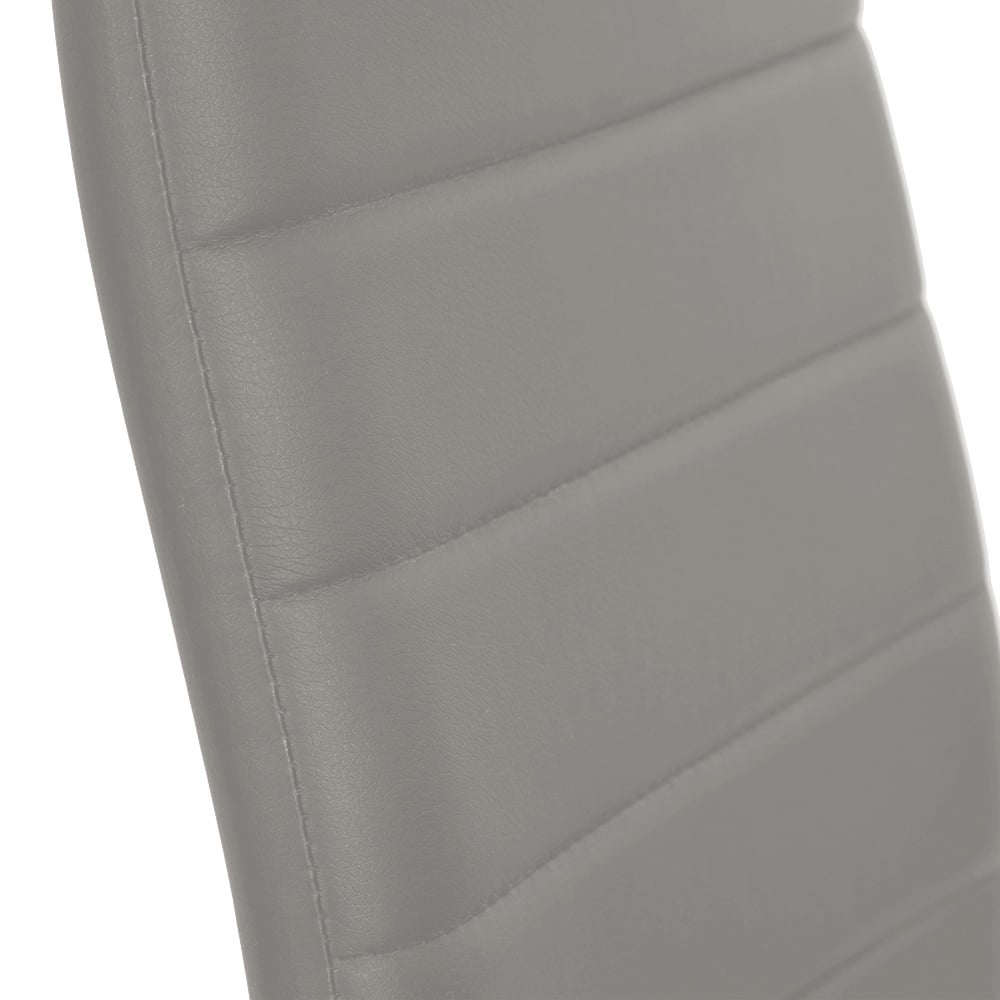 Living and Home Set of 2 Grey Faux Leather Dining Chair Image 4
