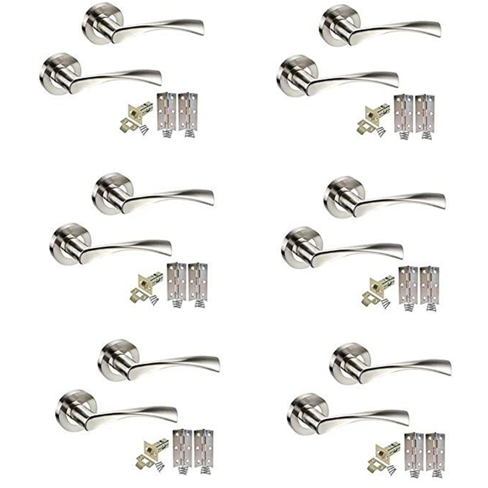 Golden Grace Dual Finish Twist Astrid Door Handles Set 6 Pack Image