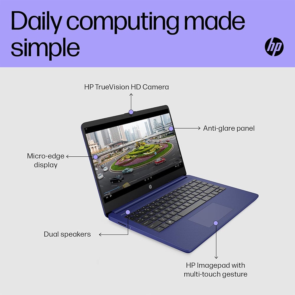 HP Intel N150 14 inch 4GB Ram 128GB UFS Storage Laptop Blue with Windows 11 and Office 366 Image 5