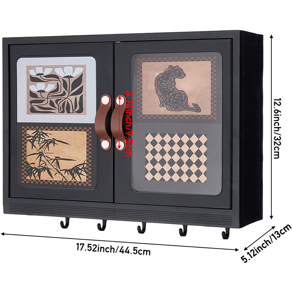 Living and Home Retro Black Foldable Wall Mounted Bathroom Cabinet Image 9