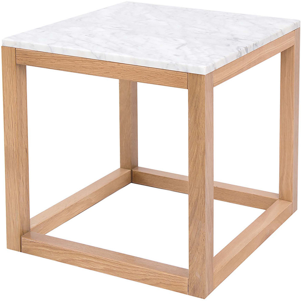 Harlow Oak Effect White Top End Table Image 2