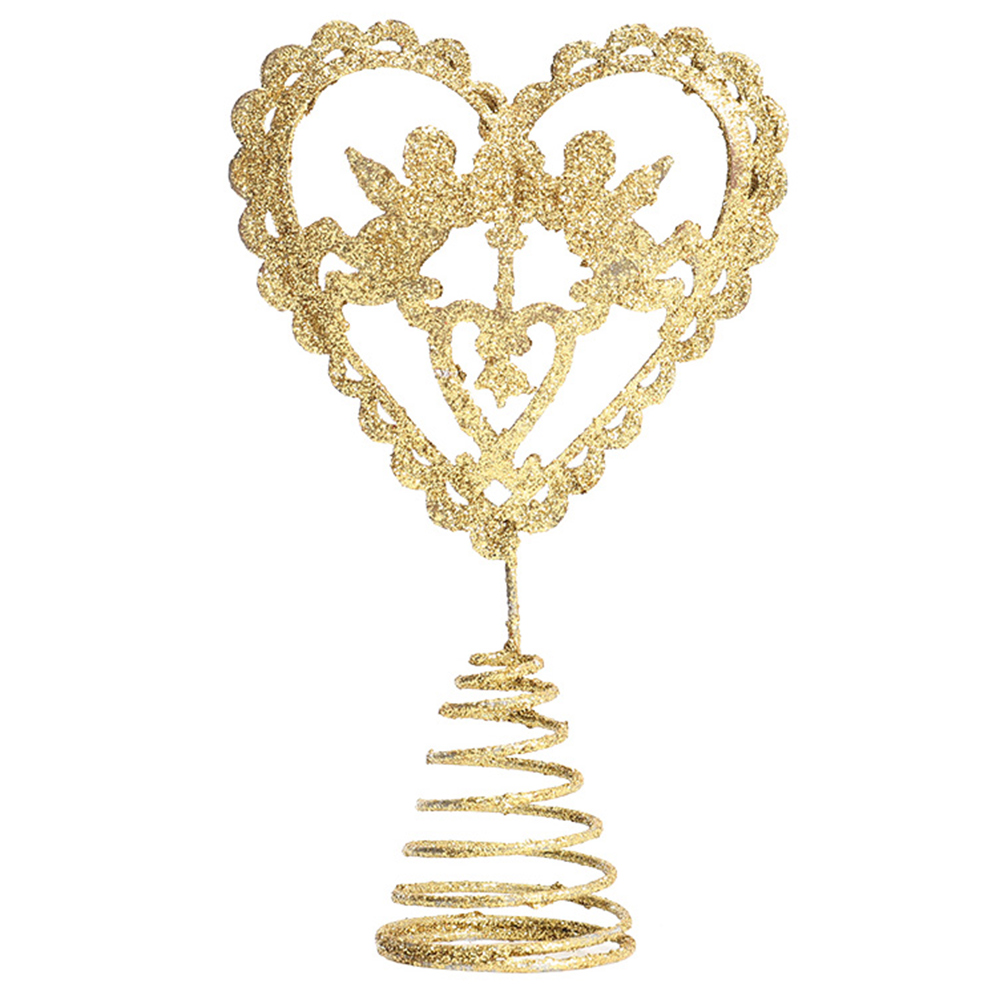 Living and Home Gold Heart Christmas Tree Topper Wilko
