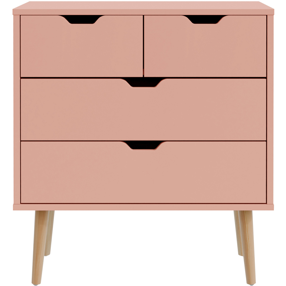 GFW Nyborg 4 Drawer Coral Pink Chest of Drawers Image 3