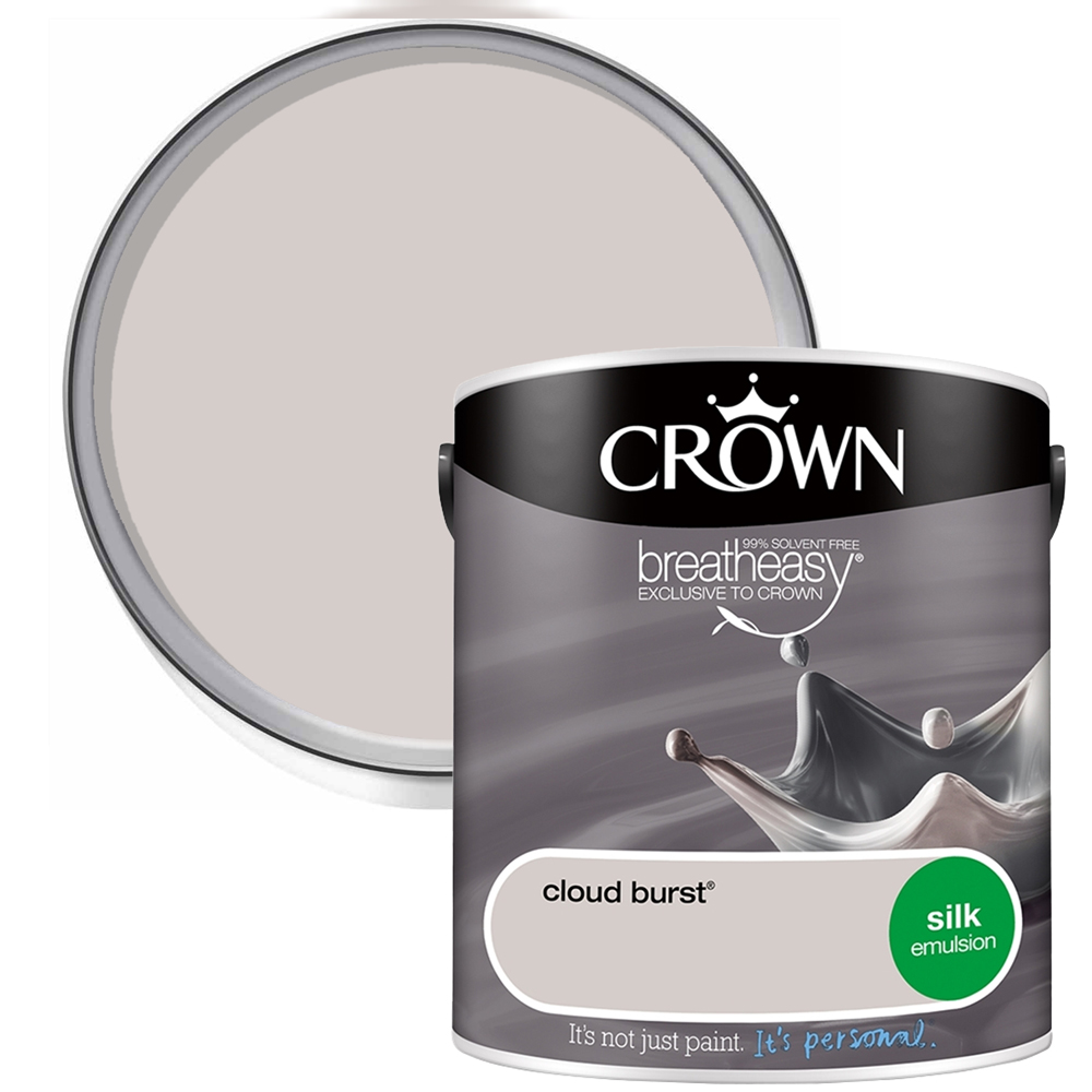 Crown Breatheasy Walls & Ceilings Cloudburst Silk Emulsion Paint 2.5L Image 1