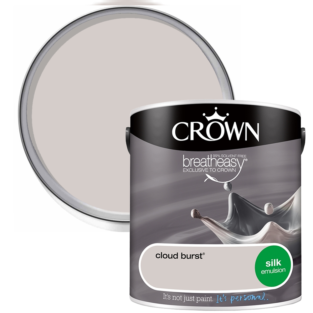 Crown Breatheasy Walls & Ceilings Cloudburst Silk Emulsion Paint 2.5L Image 1