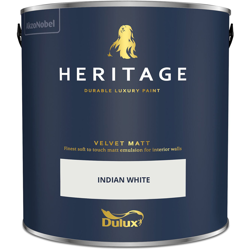 Dulux Heritage Walls and Ceilings Indian White Velvet Matt Emulsion Paint 2.5L Image 2