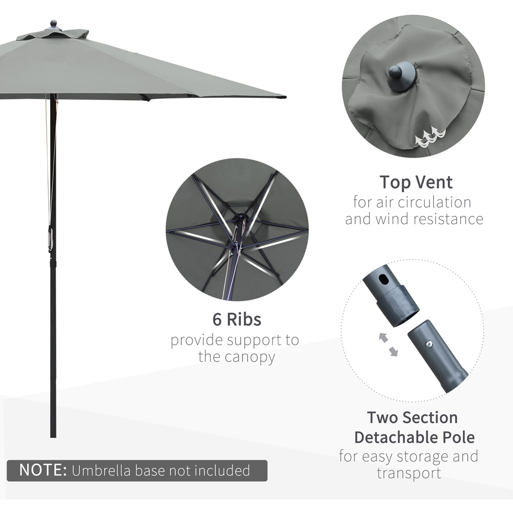 Outsunny Dark Grey Manual Push Parasol 2.8m Image 4