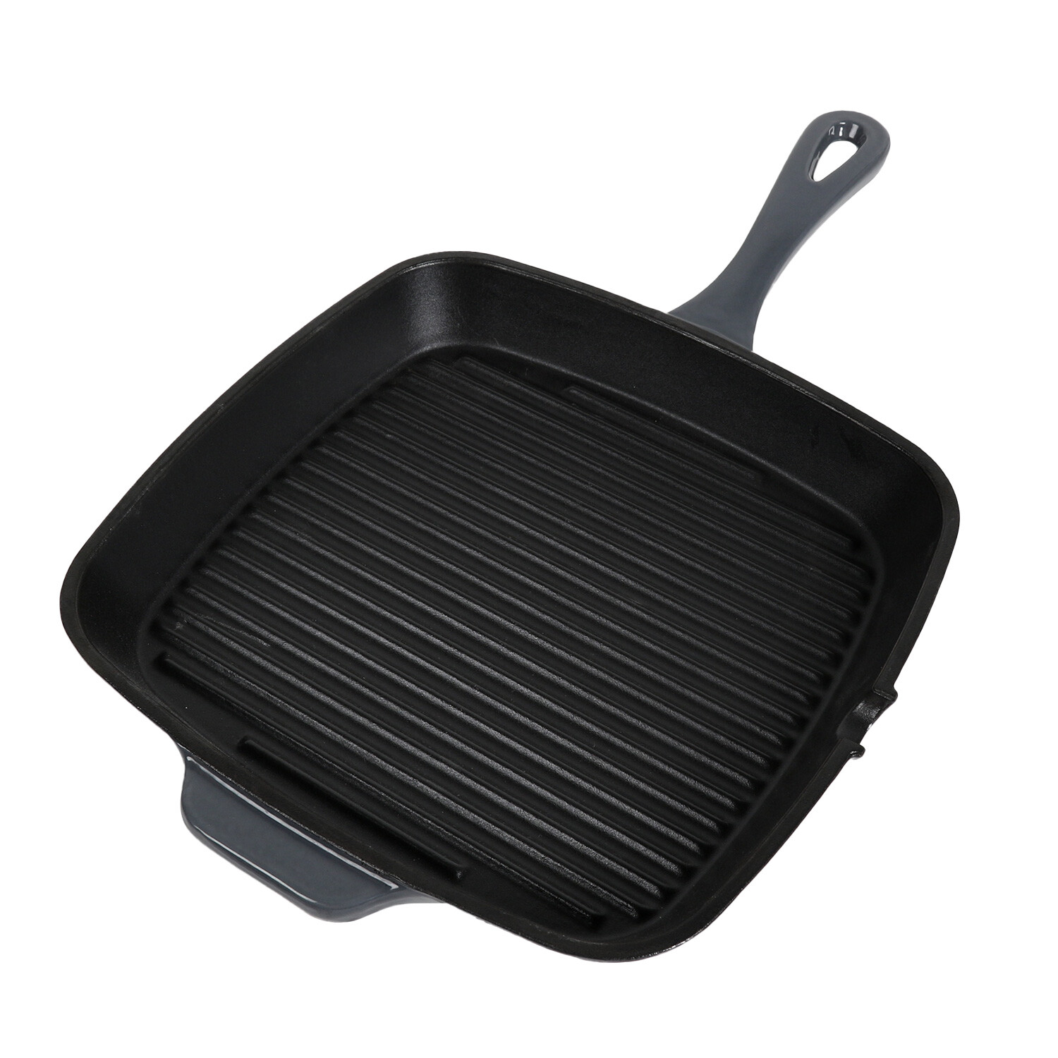 Square Grill Pan with Helper Handle - Black Image 1