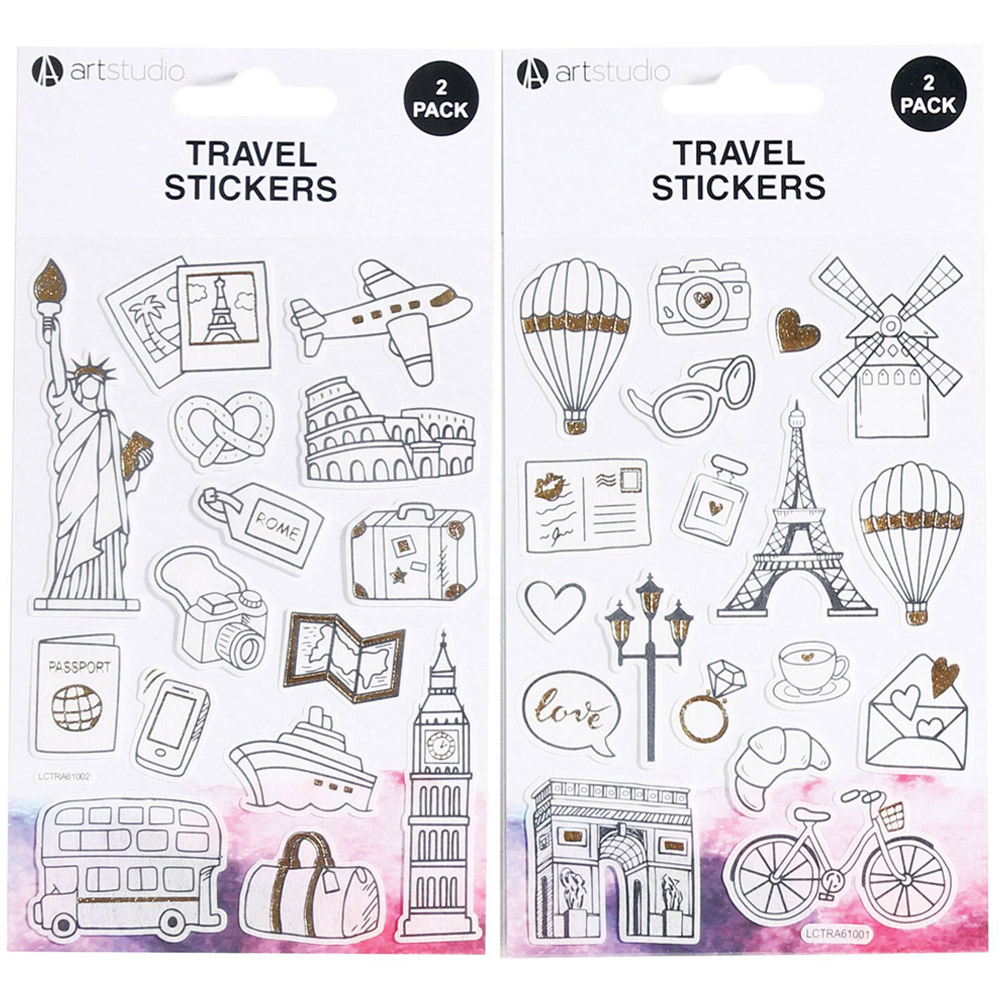 Pack of Two Art Studio Travel Stickers Image 1
