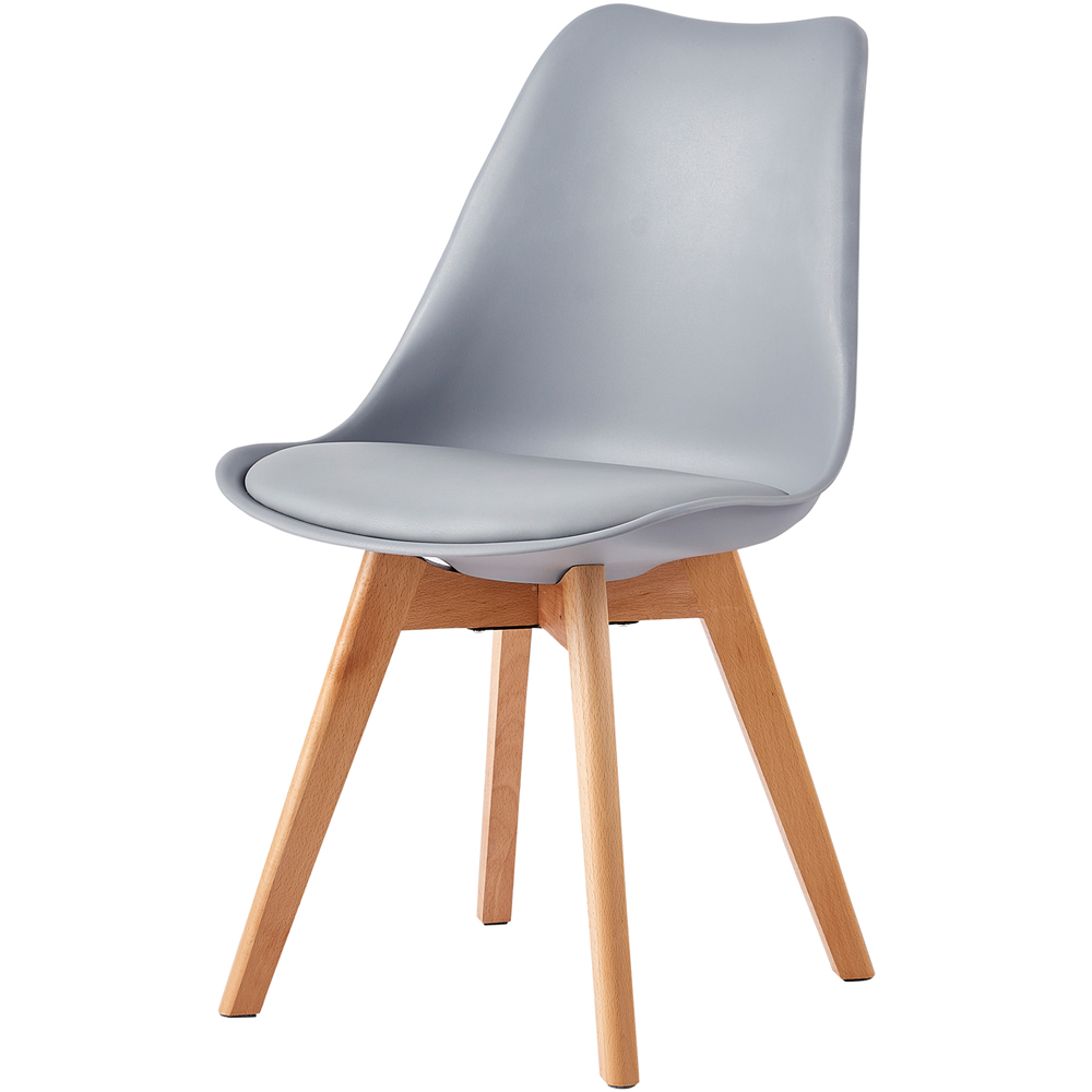 wilko Eva Set of 2 Grey Padded Dining Chairs Image 2