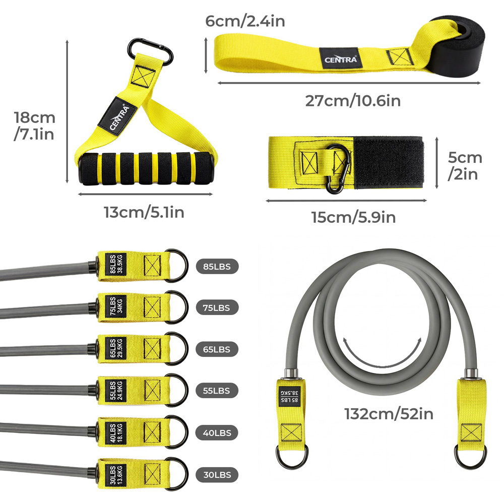 Traderight Natural Latex Resistance Band Set with Handles Image 9