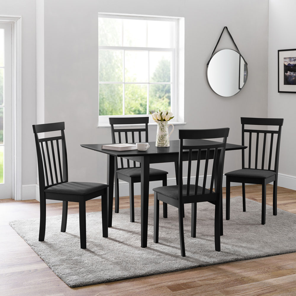 Julian Bowen Coast Set of 2 Black Dining Chair Image 8