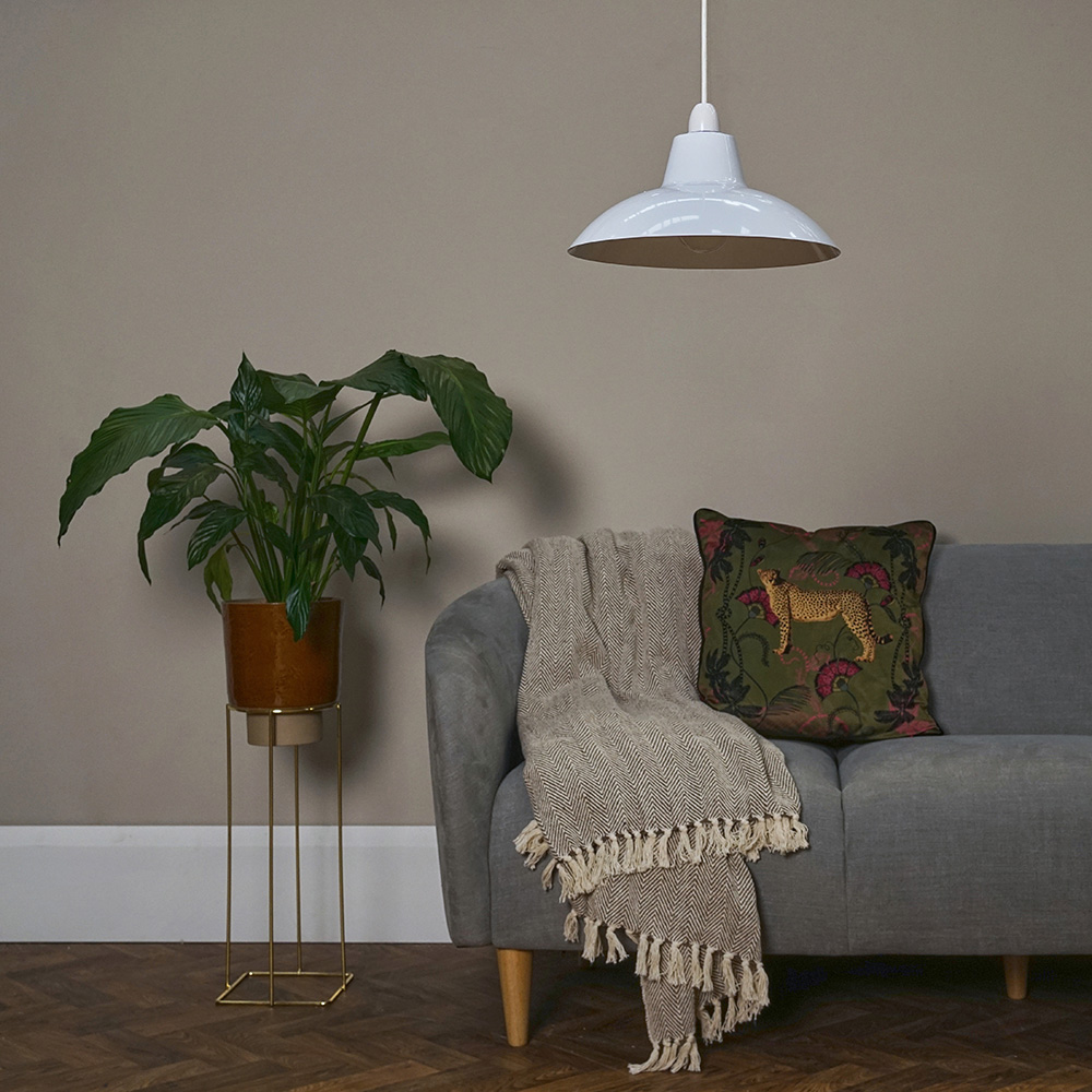 ValueLights Civic White Retro Pendant Light Shade Image 7