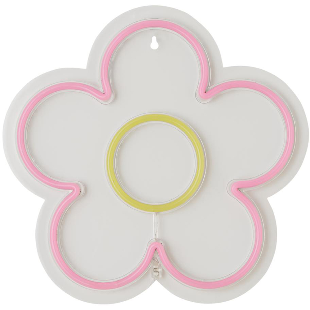 ValueLights Pink and Yellow Flower Neon Wall Light Image 2