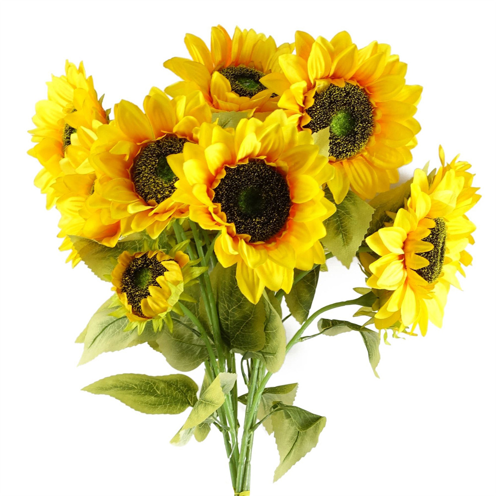 Leaf Yellow Sunflower Single Stem Artificial Flower 2.9ft 6 Pack Image 6