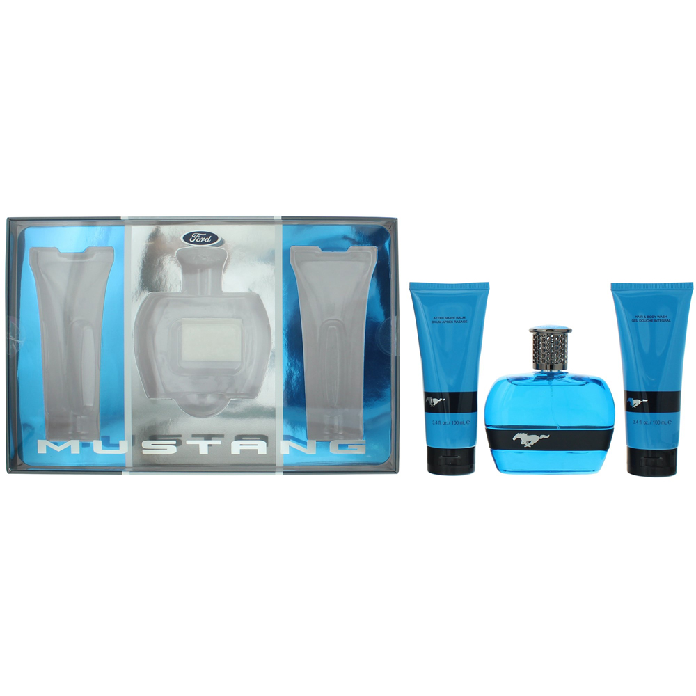 Mustang Blue Eau de Toilette 100ml 3 Piece Gift Set Image