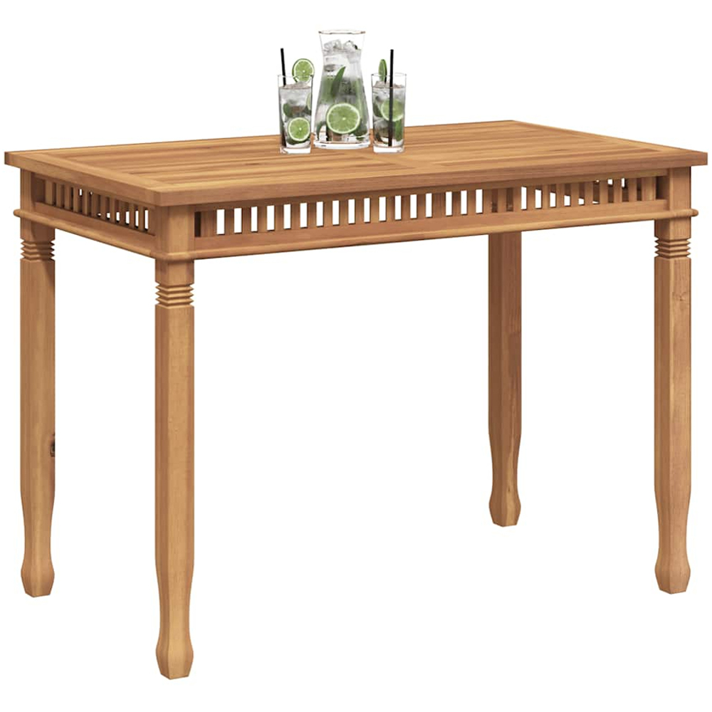 vidaXL 4 Seater Solid Teak Wood Slatted Garden Dining Table Brown Image 3