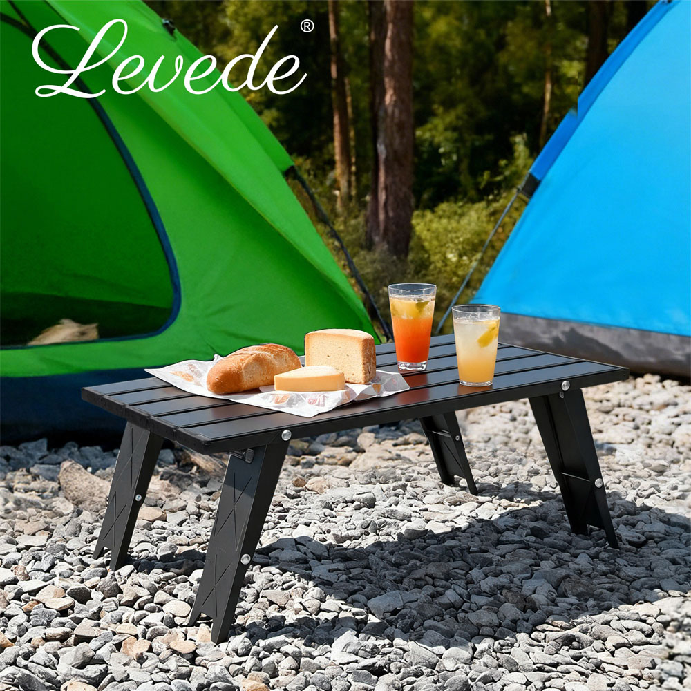 Levede Black Aluminium Foldable Camping Table Image 8