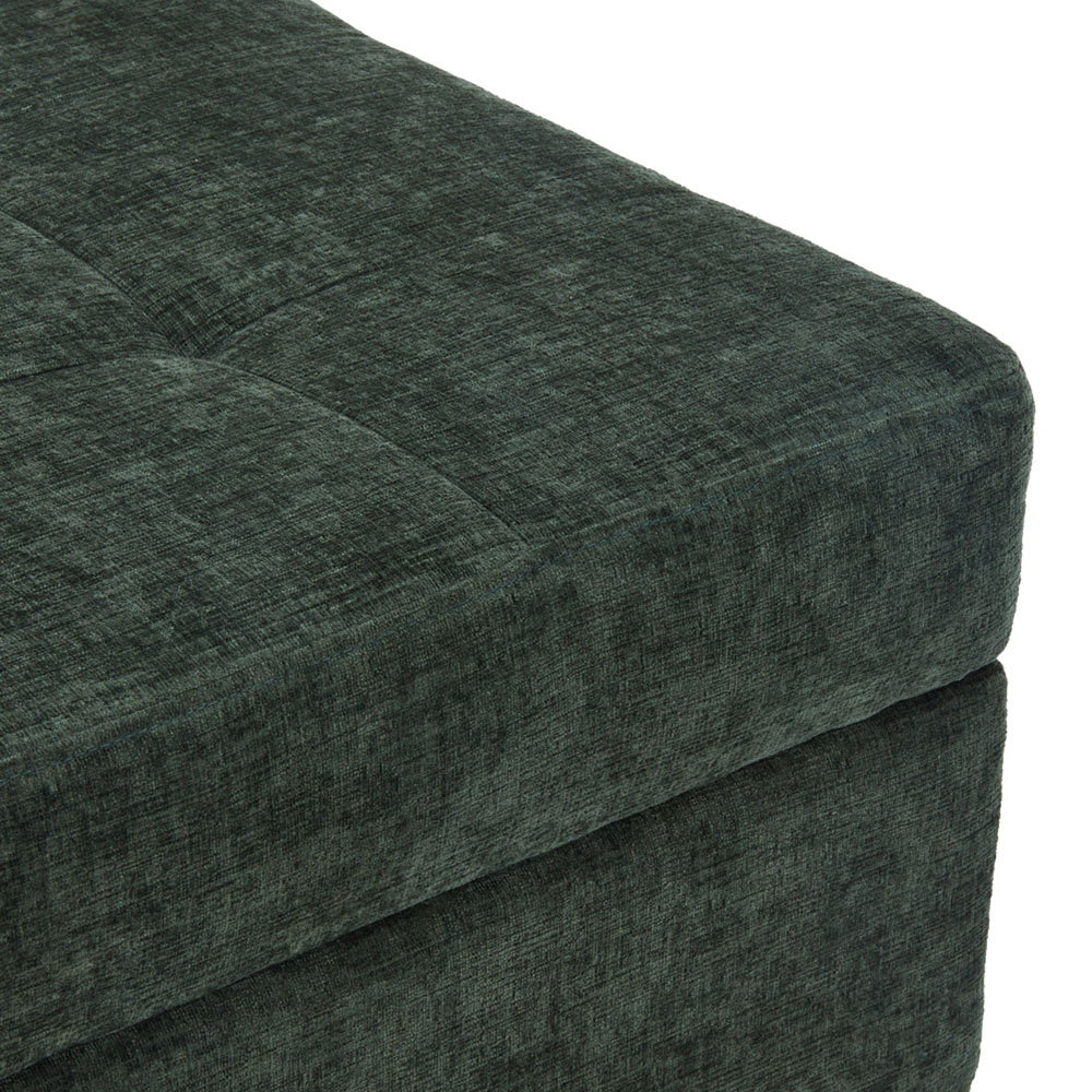 Living and Home Green Chenille Ottoman Stool Image 3