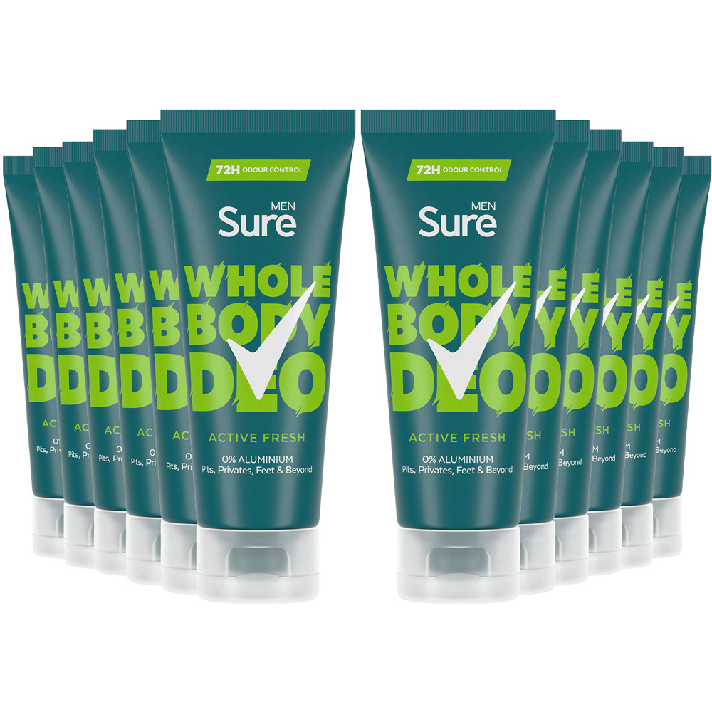 Sure Men 72H Odour Control Whole Body Active Fresh Deodorant Cream 75ml 12 Pack Image 1