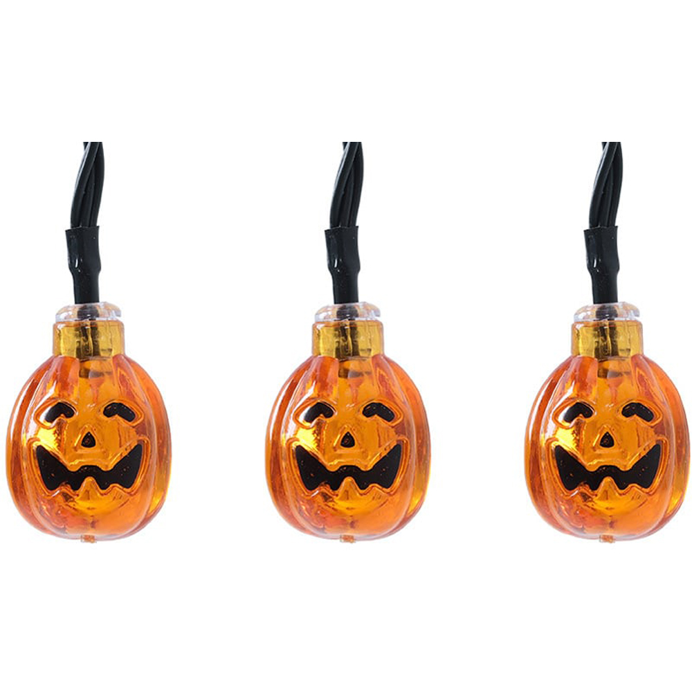 Living and Home Halloween Orange Sphere Pumpkin LED String Lights 5m Image 3