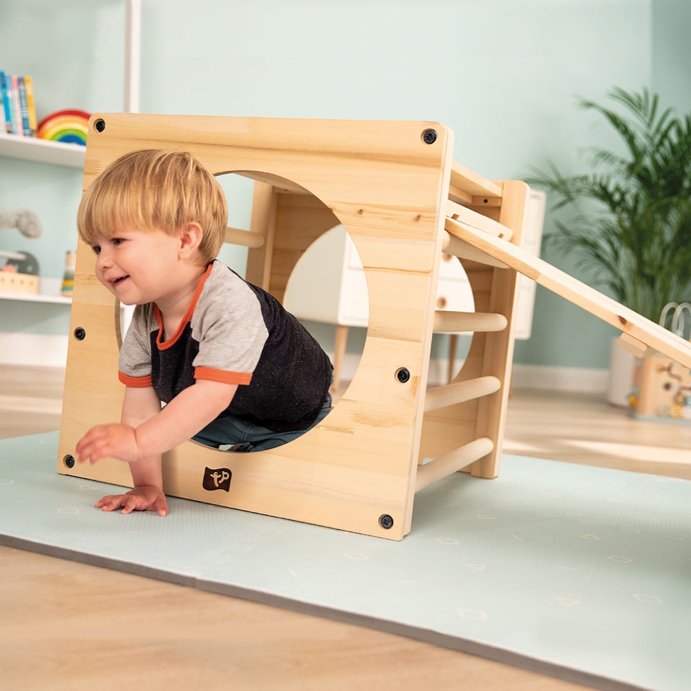 Active Tots Wooden 2 Climbing Cubes with Bridge Image 4