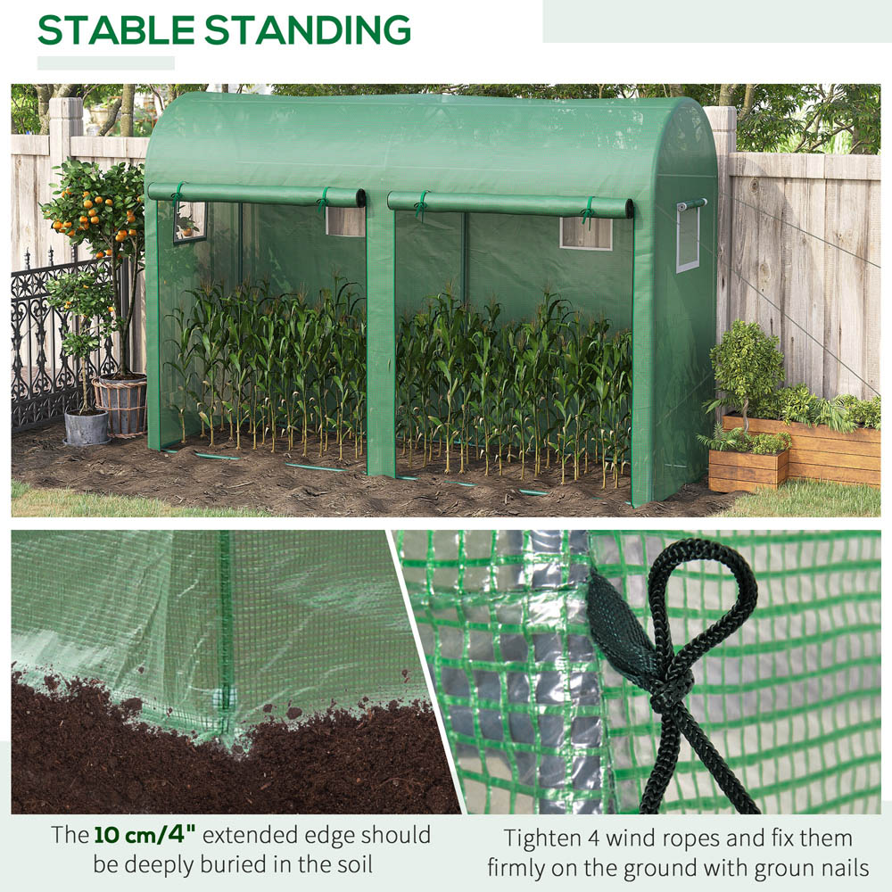 Outsunny Green 10 x 3ft Greenhouse Image 5