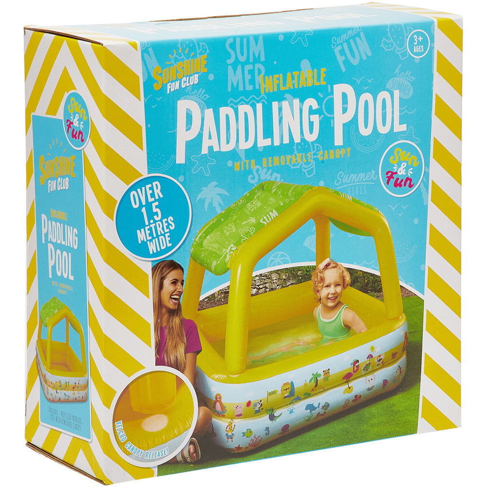 Paddling Pool with Removable Shade Image 5