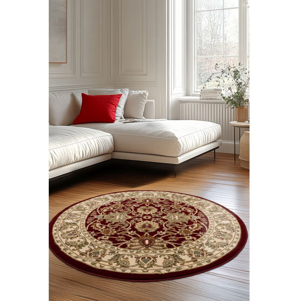 Homemaker Kellan Red Antique Circular Rug 150cm Image 4
