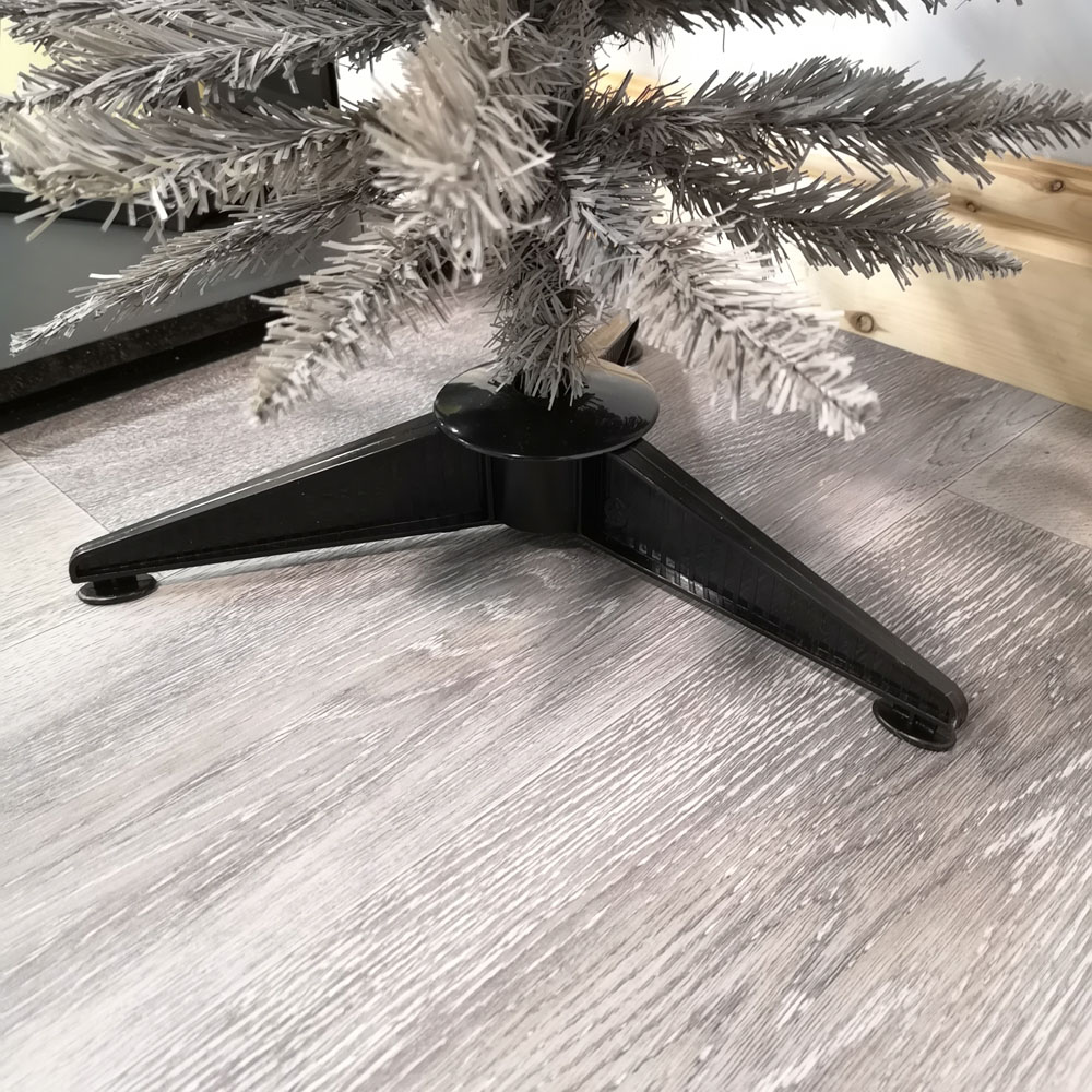 Snowtime Grey Pine Wrapped Pencil Artificial Christmas Tree 4ft Image 5
