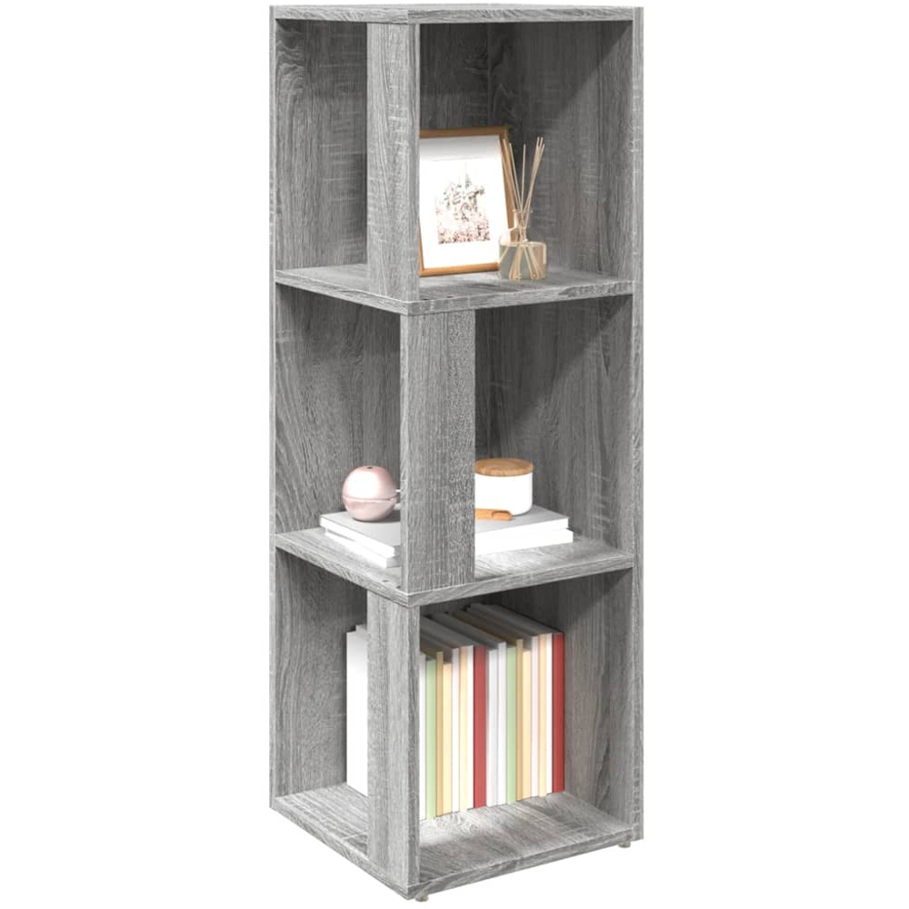 vidaXL 3 Shelf Grey Sonoma Oak Corner Cabinet Image 3